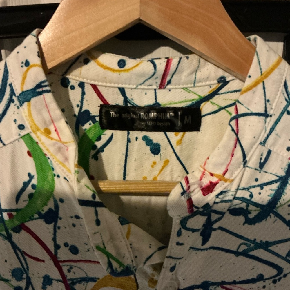 EUC | RompHim • Abstract paint splatter romper (Medium) - Picture 2 of 3